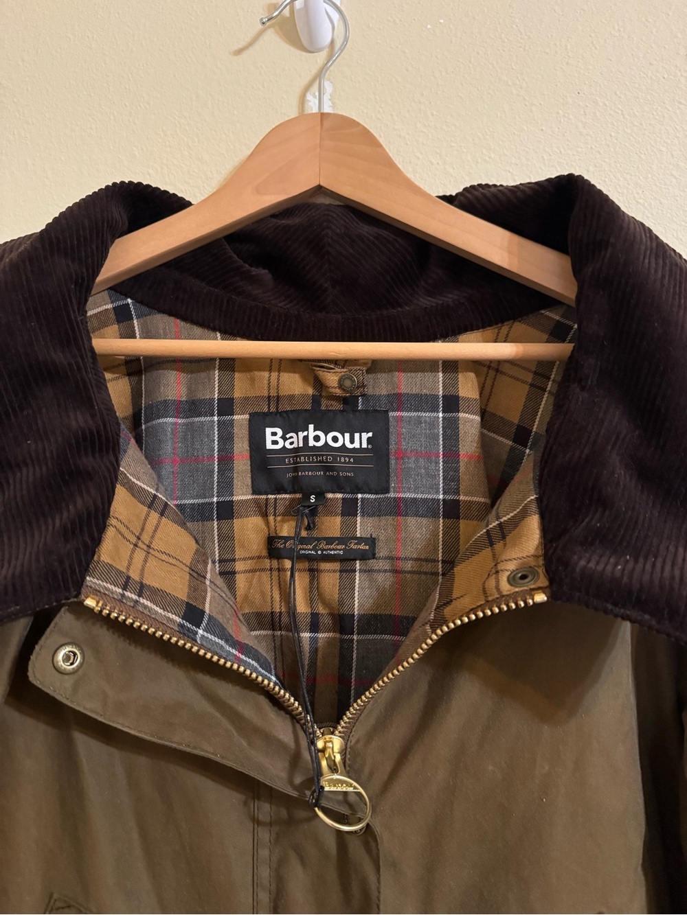 Barbour x Erdem Waxed Cotton Coat Tan Small - Picture 3 of 9